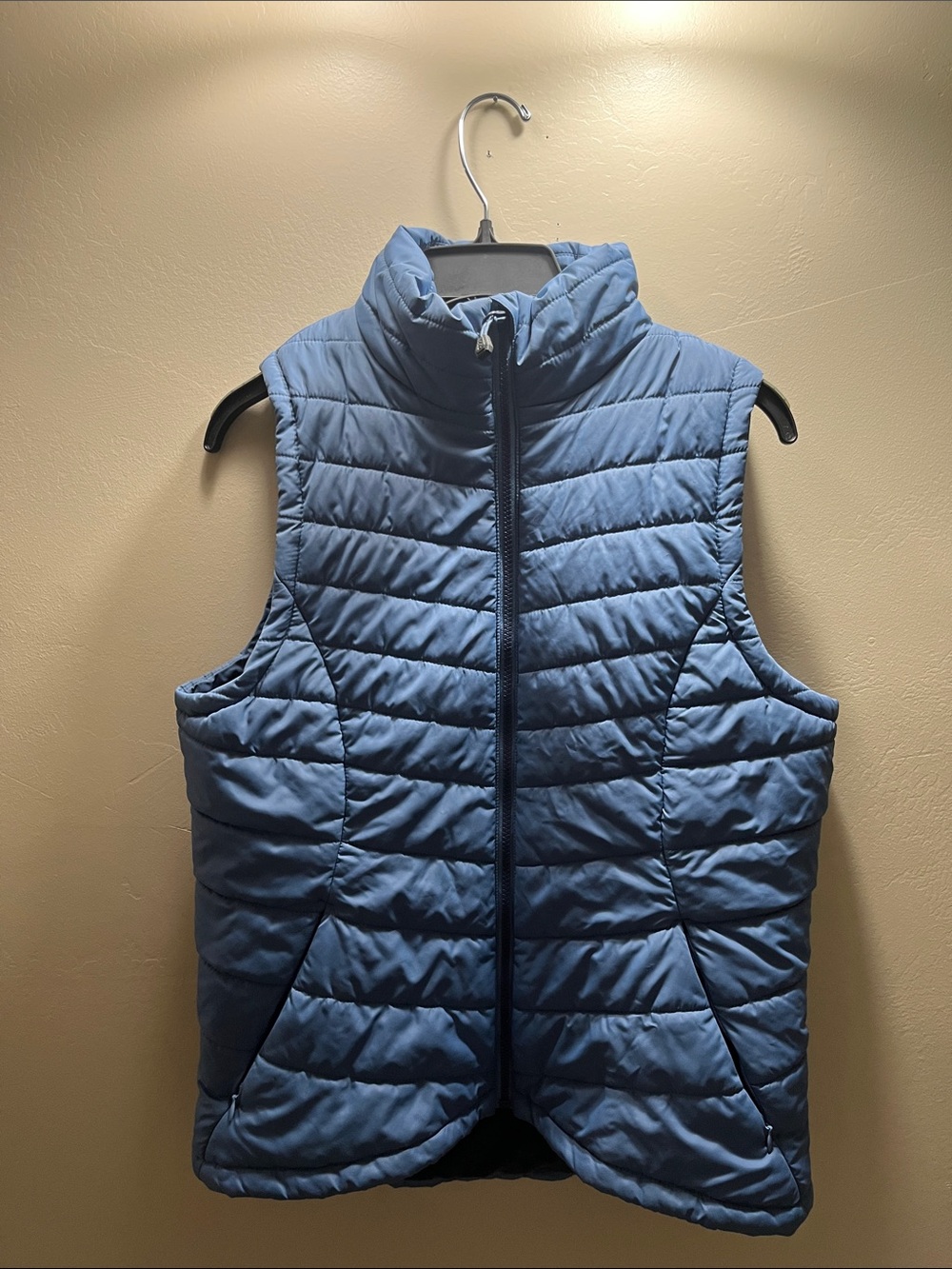 DSG Light Blue Quilted Puffer Vest - Sleeveless Zip Front